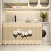 Lavabo Mueble de Baño Cortina con Sombra de Flor Gabinete de Almacenamiento para Artículos Varios Sombra Cortina Fea Estante de Almacenamiento para Cocina Cortina contra el Polvo
