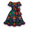 Pingentes de sapato de borracha macia do Dia dos Mortos Mexicano com impressão UV, acessórios decorativos de fivela de sapato DIY de tamanco com caveira em estoque