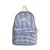 Mochila Xadrez Nova 2026 Grande Capacidade Casual Estilo Coreano Estilo Universitário Bolsa Escolar para Meninas do Ensino Fundamental e Médio