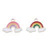 19x 14mm 0.94g liga multicolorida óleo arco-íris pulseira pingente brincos colar acessórios de joias DIY