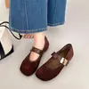 Elegantes Sapatos Mary Jane com Velcro para Mulheres para o Trabalho, Lançamento Outono 2026 Estilo Retro Francês Sola Macia Sapatilhas que Aumentam a Altura