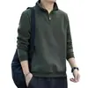 Sudadera con Capucha y Media Cremallera Estilo Patchwork Americano para Hombre Nueva Colección Primavera/Otoño 2026 Retro Camisa Polo Holgada Cuello Alto Manga Larga