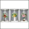 Pegatina de pared con marco de fotos 3D de simulación de flores y plantas verdes, para dormitorio, sala de estar, TV, fondo, autoadhesiva