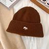2024 Novo Outono e Inverno Estilo Coreano All-match Quente Grande Cabeça Protetores de Orelhas Gorro de Lã Espessado para Rosto Mostrado Chapéu Pequeno Chapéu de Malha