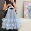 Vestido de Princesa para Niña Verano 2026 Estilo Nuevo Vestido de Lujo Ligero de Alta Gama para Niños Vestido de Malla sin Mangas para Niña
