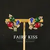 Conjunto de Colar, Brincos e Pulseira Usados, Folhas Coloridas de Resina Gelatinosa Incrustadas com Diamantes, Estilo Palaciano, Elegante Retrô, Luxo Acessível