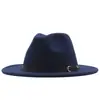Nuevos Accesorios para Cinturón Sombrero de Ala Plana para Mujer Otoño e Invierno Lana Color Sólido Topper Negro Británico Jazz para Mujer