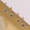 Pendientes pequeños transfronterizos Aogu con diseño de ojo de diablo de circonita bañados en oro y cobre para mujer, pendientes personalizados con un nicho de sentido del diseño INS