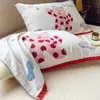 Toalla de Almohada de Gasa de Algodón Puro de Cuatro Capas Clase A, un Par de Toallas de Almohada de Dibujos Animados, Anti-Aceite, Nuevos Estilos de Protectores de Almohada para Todas las Estaciones