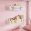 Prateleiras de parede para quartos de dormitório universitário, suportes de parede ao lado da cama, instalação sem furos, perfeitos para organizar lanches em dormitórios