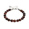 Transfronteiriço Novo Estilo Europeu e Americano Masculino Pulseira de Aço Inoxidável com Pedra Olho de Tigre e Pinheiro Branco Ágata Turquesa Pulseira Ajustável Transfronteiriço