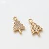 Calcetines de ángel con copos de nieve navideños de oro auténtico bañados en cobre, colgante de ciervo con circonita, joyería DIY, pendientes, collares y pulseras, accesorios.