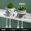 Sencilla creativa muñeca de pies colgantes cilindro de cemento simulación planta suculenta maceta sala de estar decoración del hogar fabricantes mayoreo