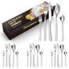 Talheres Ocidentais de Aço Inoxidável Transfronteiriços Faca Garfo Colher Banhado a Ouro 666 Martelo Espessado Faca de Bife Garfo de Sobremesa Colher Conjunto de Cinco Peças