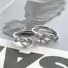 Anillo de amor con nudo doble de circón para novias, anillo de pareja, moda, simple, alta gama, diseño de nicho, joyería