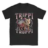 Camisetas Masculinas de Algodão Trippi Troppi Meme Gato Brainrot Italiano