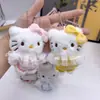 Nuevo Colgante Llavero Gato Sanrio Peluche Dibujo Animado Corazón de Chica Colgante Accesorios para Mochila Estudiantil