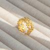 Anillo de acero de titanio ajustable con explosiones transfronterizas al por mayor anillo retro de acero inoxidable con presión de aceite apertura anillo de pareja para hombres y mujeres