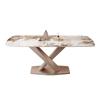 Mesa de jantar Rock Board e cadeira combinadas em estilo italiano, leve, luxuosa, moderna, simples, para uso doméstico, apartamento pequeno, retangular, ocidental, mesa de jantar