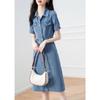 Vestido casual de mezclilla para mujer, estilo de verano nuevo, adelgazante de cintura, temperamento, reductor de edad