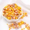 3-8mm ABS Furo Reto Pérolas de Imitação Redondas Contas Artesanais DIY Pulseira Colar Materiais para Miçangas Acessórios de Vestuário