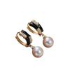 Accesorios DIY Plata de Ley S925 Retro Elegantes Aretes de Perlas Soporte Vacío Aretes de Moda Aretes Material de Soporte Plateado 8-1
