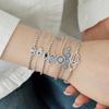 Collar y pulsera de plata de ley S925 con diseño de palmeras y ojos, joyería de lujo para mujer