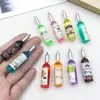 Accesorios de Joyería DIY Colorido Resina Artificial Botella de Vino Tinto Aretes Colgante Llavero de Bolso Colgante de Botella de Vino
