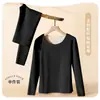 Ropa interior térmica de terciopelo para mujer, invierno, forrada de polar, engrosada, sin costuras, camiseta interior, ropa interior para mujer, conjunto de mallas largas