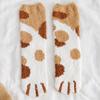 Calcetines de media pantorrilla para mujer de forro polar coral con garras de gato, calcetines para dormir sin pelusa, calcetines de confinamiento para el piso, engrosados para otoño e invierno