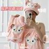 Lindo Set de Dos Piezas de Toalla de Baño y Toalla para Secar el Cabello de Dibujos Animados Estilo Ins de Alto Valor Toalla de Baño Portátil Envolvente Suave Sin Pelusa