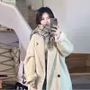 Abrigo de lana color avena para mujer 2026 Otoño Invierno nuevo estilo de alta gama para baja estatura con forro de plumón abrigo de lana