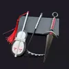 Periférico de Anime Naruto Conjunto de Armas Uchiha Madara Ventilador de Chama Foice Modelo Enfeites Artesanato de Metal Enfeites