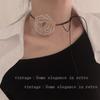 Cadena para el cuello con correa de rosa estilo Deseo Puro Cadena para la clavícula Retro Personalizada Gargantilla Flor de muñeca estilo Chanel Elegante estilo Francés