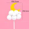 Paquete de 10 Decoraciones para Pastel de Cumpleaños Bola de Pelusa Nube Inserción Arcoíris Luna Nube Blanca Globo Aerostático Adornos de Inserción
