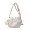 Nova Bolsa Pequena Transversal Primavera/Verão 2025 para Mulheres, Bolsa de Ombro Plissada com Cordão, Bolsa Saco Colorida Texturizada Elegante para o Dia a Dia