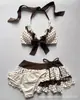 Biquíni de Três Peças Polka Dot Retro Francês Y2K Novo com Saia de Babados Estilo Menina Doce para Fontes Termais