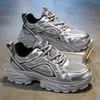 Zapatos de hombre estilo coreano para otoño, deportivos y casuales, con malla transpirable, moda trendy estilo Hong Kong, zapatillas dad shoes de suela gruesa para correr para hombres