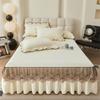 Falda de cama de princesa con encaje lijado, suave y agradable para la piel, de Amazon transfronteriza, colcha doble, falda de cama antideslizante, venta al por mayor