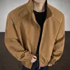 Venta directa de fábrica: Chaqueta de vuelo negra con cuello alto, prenda exterior de trabajo moderna y elegante para hombre, adecuada para primavera y otoño, estilo chaqueta de béisbol americana