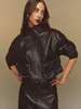 Comercio Exterior Transfronterizo Más Vendido Chaqueta de Cuero Suelta Estilo Retro de Lujo Ligero para Mujer con un Diseño de Chaqueta Casual Estilo Motociclista