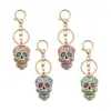 Llavero de Calavera Colorida del Día de Muertos Mexicano con Patrón de Goteo de Aceite Colgante de Calavera Decoración para Bolsa Pequeño Regalo de Halloween