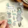 Boneca vintage fofa de dia ensolarado, adesivo de menina colhendo cogumelos, decoração de telefone à prova d'água DIY de desenho animado, Guka CCD