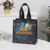 Bolsa de Tela Negra de Halloween en Stock, Bolsa de Compras de Calabaza para Dulces, Bolsa de Regalo No Tejida, Bolsa para Dulces de Halloween