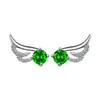Brincos Carlime Asas de Anjo com Diamantes Coloridos Voando com Duas Asas Brincos de Asas de Anjo Simples Elegantes Brincos de Celebridade da Internet