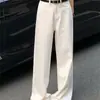 Calça Jeans Branca de Cintura Alta Wide Leg para Mulheres Verão 2025 Nova Slim Reta Solta com Caimento Comprimento Total