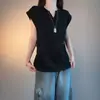 Chaleco de punto con cuello en V y estampado de espiga estilo americano para hombre, camiseta sin mangas holgada de moda para verano, camiseta sin mangas de estilo casual para hombre