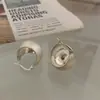 Pendientes Metal Cepillado Esmerilado Bola Pendientes de Plata Para Mujer Moda de Gama Alta Elegantes Simples Versátiles Pendientes Pendientes