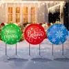 Señal de Piso Navideña Transfronteriza para Exteriores Muñeco de Nieve Reno Papá Noel Hombre de Jengibre Señal para Patio Jardín Césped