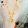 Joyería de oro con collar de candado de peonía fructífera de oro de arena antigua, chapado en oro de cobre, lujo ligero, cadena de clavícula combinable para venta al por mayor